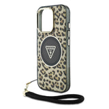 Guess HC IML Leopard Triangle Cord Strap with MagSafe for iPhone 16 Pro Max 6.9" Brown - GUHMP16XHLORSSW