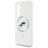 Karl Lagerfeld Button Karl & Choupette Heads Printed Logo Case with MagSafe for Samsung Galaxy S25 6.2" Clear - KLHMS25SHLSKCH