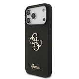 Guess PU Fixed Glitter Big 4G Metal Logo Case for iPhone 17 Pro Max 6.9" Black - GUHCP17XHG4SGK