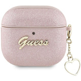 Guess Metallic Script Charm Case for AirPods 4 Pink - GUA4PGMCSP