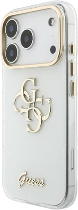 Guess IML 4G Script Metal Logo Case for iPhone 17/18 Pro 6.3" White - GUHCP18L5HC4MLSH