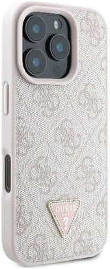 Guess Leather Metal Logo Strass Crossbody Case for iPhone 16 Pro Max 6.9" Pink - GUHCP16XP4TDSCPP