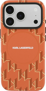 Karl Lagerfeld Monogram Logo Case with MagSafe for iPhone 17 Pro Max 6.9" Orange - KLHMP17X5PGKLMCO