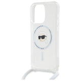 Karl Lagerfeld Crossbody IML Karl Head Case with MagSafe for iPhone 16 Pro 6.3" Clear - KLHMP16LHCKHNT