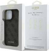 Guess 4G Charms Collection Case for iPhone 16 Pro 6.3" Brown - GUHCP16LGF4GBR