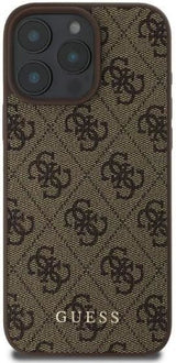 Guess Leather 4G Classic Logo Hardcase with MagSafe for iphone 16 Pro 6.3" Brown - GUHCP16LG4GFBR