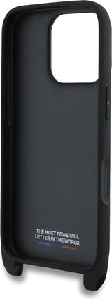BMW M Series Carbon Tricolor Lines & Strap Case for iPhone 16 Pro 6.3" Black - BMHCP16L23PSVTK