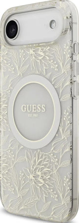 Guess IML Flowers Allover Strap Case with MagSafe for iPhone 17 Air 6.5" White - GUHMP17MHCPOFPH