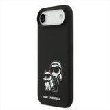 Karl Lagerfeld Liquid Silicone Karl and Choupette Sketch Case with MagSafe for iPhone 17 Air 6.5" Black - KLHMP17MSKCGRGOK