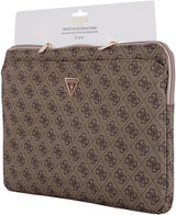 Guess 4G Zipper Pocket Triangle Logo Laptop Sleeve for 14" MacBook Brown - GUCS14ZP4DPTW