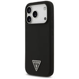 Guess Silicone Triangle Logo Case with MagSafe for iPhone 17 Pro Black - GUHMP17LSCTRLMK