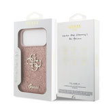 Guess PU Fixed Glitter Big 4G Metal Logo Case for iPhone 17 Pro Max 6.9" Pink - GUHCP17XHG4SGP