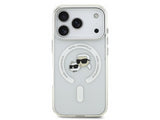 Karl Lagerfeld IML Karl & Choupette Head Metal Frame Case with MagSafe for iPhone 17 Pro 6.3" Clear - KLHMP17LHLSKCH