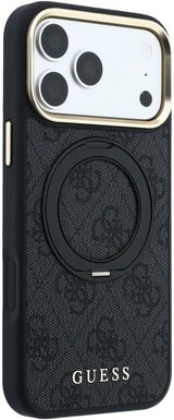 Guess Ring Stand 360 Rotation 4G Classic Logo Case with MagSafe for iPhone 17/18 Pro Max 6.9" Black - GUHMP18X6PS4RSCLK