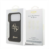 Guess PU Fixed Glitter Big 4G Metal Logo Case for iPhone 17 Pro 6.3" Black - GUHCP17LHG4SGK