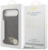 Guess PU Leather 4G Triangle Logo Gold Frame Case with MagSafe for iPhone 17 Air 6.5" Black - GUHMP17MP4GTDGMK