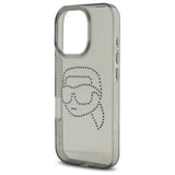 Karl Lagerfeld IML Rhinestones Karl Head Case for iPhone 16 Pro Max 6.9" Black - KLHCP16XHKHDCELK