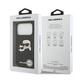 Karl Lagerfeld Liquid Silicone Karl and Choupette Head Case for iPhone 17 Pro 6.3" Black - KLHMP17LSKCHPPLK