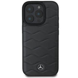 Mercedes MB Waves Leather Case for iPhone 16 Pro Max 6.9" Grey - MEHCP16X23RWRSA