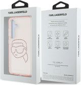Karl Lagerfeld Rhinestones Karl Head Logo Case for Samsung Galaxy S25 6.2" Pink - KLHCS25SHKHDCELP