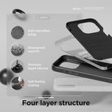 BMW Signature Liquid Silicone Case for iphone 15 Pro Max 6.7" Black - BMHMP15XSILBK2
