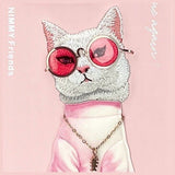 Nimmy Glasses Cool Cat Case for iPhone 16 Pro 6.3" Pink - N-YJ-iP16-Pro-04