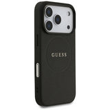 Guess Grained Ring Case with MagSafe for iPhone 17 Pro 6.3" Black - GUHMP17LPGHSMMK