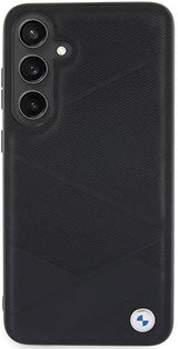 BMW Signature Leather Crossing Lines Pattern Hard Case for Samsung Galaxy S24 6.2" Black - BMHCS24S23RCGPK