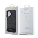 Guess PU 4G Stripe Case for iphone 16 6.1" Black - GUHCP16SG4GLGR