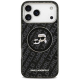 Karl Lagerfeld IML Glitter Karl & Choupette Heads Logo Case with MagSafe for iPhone 17 Pro Max 6.9" Black - KLHMP17XHMKBKCHOK