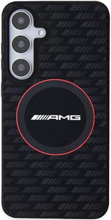 Mercedes AMG Carbon Pattern Silicone Cover with MagSafe for Samsung Galaxy S24 6.2" Black - AMHMS24S23SMRK