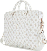 Guess 4G Peony Triangle Logo Front Pocket Zipper 16" Laptop Bag White - GUCB16PGPOSGNH