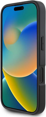 Karl Lagerfeld HC Grained PU Cardslot Metal Elong Case for iPhone 16 6.1" Black - KLHCP16SPKHPORPK