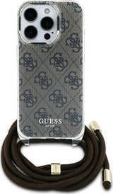 Guess Crossbody Cord 4G Print Case for iPhone 16 Pro 6.3" Brown - GUHCP16LHC4SEW