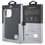 Mercedes Benz Silicone Vertical Tonal Stripes Case with MagSafe for iPhone 16 Pro Max 6.9" Grey - MEHMP16X23SUVSA