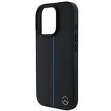 Mercedes MB Blue Line Leather Case with MagSafe for iPhone 16 Pro 6.3" Black - MEHMP16L23RURBK