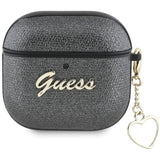 Guess Metallic Script Charm Case for AirPods 4 Black - GUA4PGMCSK