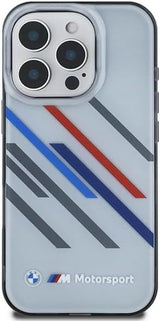 BMW Motorsport IML Random Stripes Case for iPhone 16 Pro Max 6.9" Grey - BMHCP16X23HTRAG