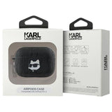 Karl Lagerfeld Monogram Choupette Head Case for AirPods Pro 2 Black - KLAP2PGCHPK
