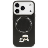 Karl Lagerfeld Karl & Choupette Metal Pin Hard Case with MagSafe for iPhone 17 Pro 6.3" Black -KLHMP17LPSMLRKCK