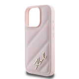 Karl Lagerfeld Quilted Signature Case for iPhone 16 Pro 6.3" Pink - KLHCP16LPQDSMGP