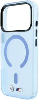 BMW M IML Frosted Metal Logo Trims Case with MagSafe for iPhone 17/18 Pro 6.3" Blue - BMHMP18L26HTFMILB