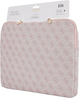 Guess 4G Zipper Pocket Triangle Logo Laptop Sleeve for 14" MacBook Pink -GUCS14ZP4DPTP