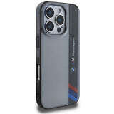 BMW Motosport IML Vertical Stripe Case for iPhone 16 Pro Max 6.9" Grey - BMHCP16X23HTFEG