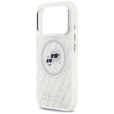 Karl Lagerfeld IML Glitter Karl & Choupette Heads Logo Case with MagSafe for iPhone 17 Pro 6.3" Grey - KLHMP17LHMKBKCHOG