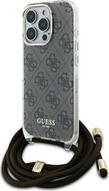 Guess Crossbody Cord 4G Print Case for iPhone 16 Pro 6.3" Brown - GUHCP16LHC4SEW