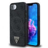 Guess PU 4G Strass Triangle Metal Logo Case for iPhone 16e Black - GUHMPSE4P4TDPK