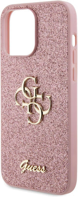 Guess Glitter Script Big 4G Case for iphone 15 Pro Max 6.7" Pink - GUHCP15XHG4SGP