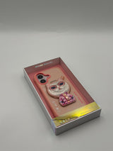 Nimmy Cool & Cute 2.0 White Rich & Beauty Cat Case with MagSafe Stand for iPhone 17 6.3" Pink - N-YJKM-CXZJZH-IP17-04