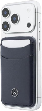 Mercedes Benz Leather Magnetic Card Holder Navy Blue - MECSMPUDCSV